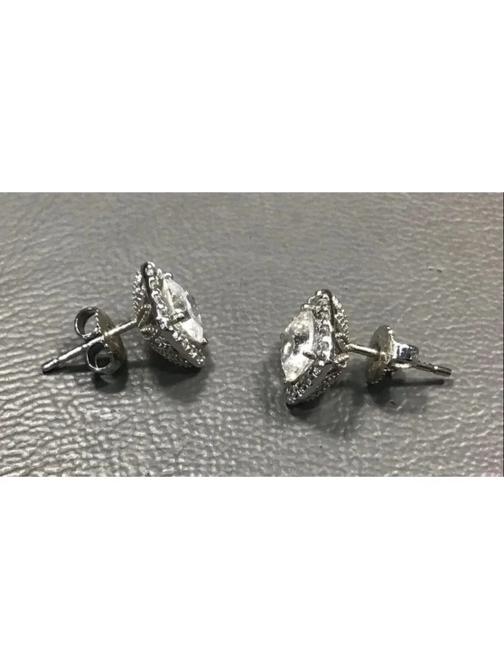 EUC Tacori 925 Sterling Silver Cubic Zirconia Halo Stud Earrings